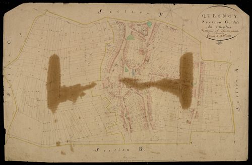 Plan du cadastre napoléonien - Quesnoy-sur-Airaines (Quesnoy) : Chef-lieu (Le), G