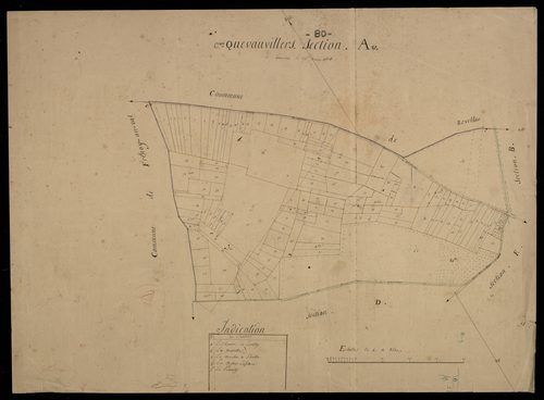 Plan du cadastre napoléonien - Quevauvillers : A