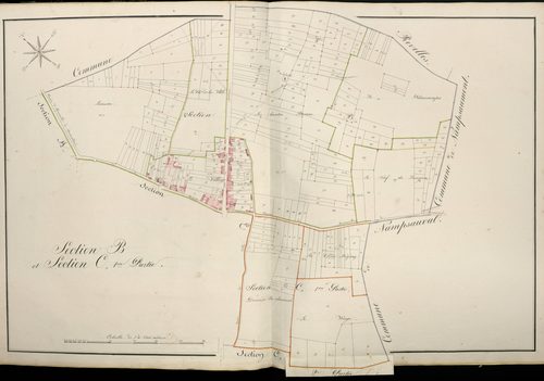 Plan du cadastre napoléonien - Atlas cantonal - Quevauvillers : B et C1