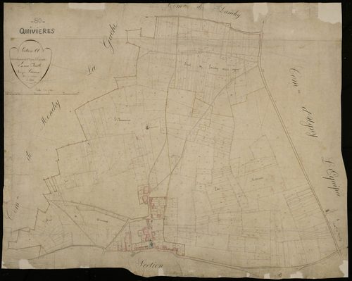 Plan du cadastre napoléonien - Quivieres : Pature d'Ugny l'Equipée (La), A
