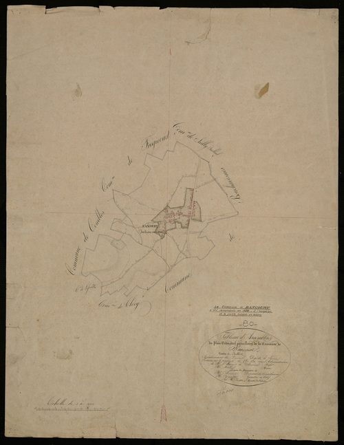 Plan du cadastre napoléonien - Rancourt : tableau d'assemblage
