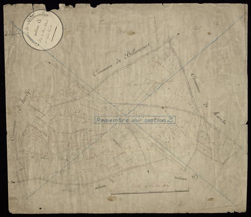 Plan du cadastre napoléonien - Rethonvillers (Rethonvllers) : Bois brulé (Le), A