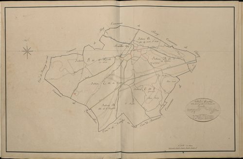 Plan du cadastre napoléonien - Atlas cantonal - Revelles : tableau d'assemblage