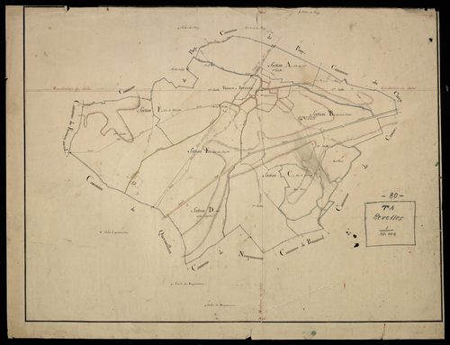 Plan du cadastre napoléonien - Revelles : tableau d'assemblage