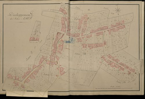 Plan du cadastre napoléonien - Atlas cantonal - Revelles : A, B, E et F développées