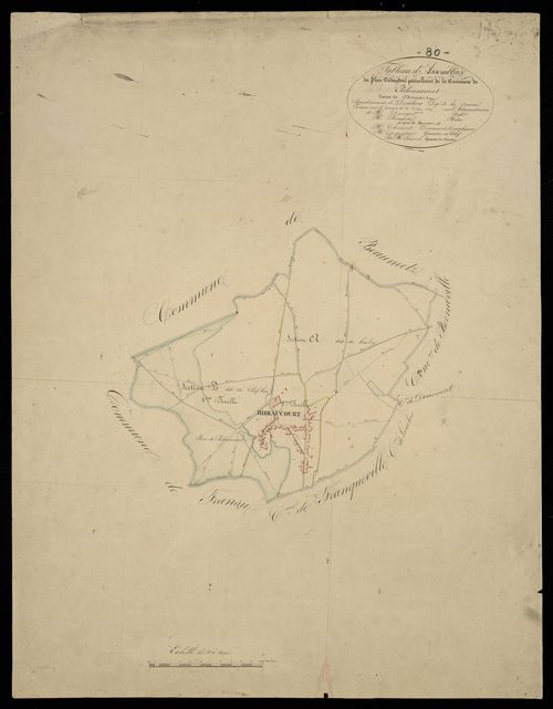 Plan du cadastre napoléonien - Ribeaucourt : tableau d'assemblage