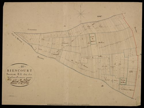 Plan du cadastre napoléonien - Riencourt : Moellons (Les), E1