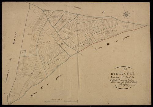 Plan du cadastre napoléonien - Riencourt : Gatelette (La), D1