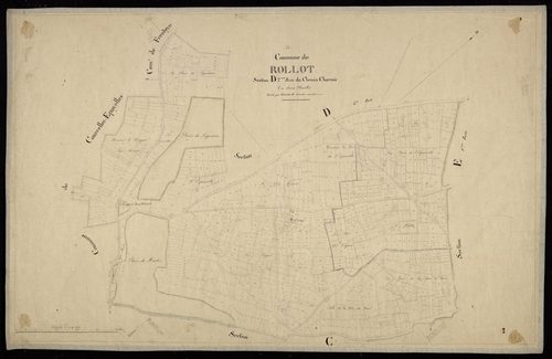 Plan du cadastre napoléonien - Rollot : Chemin Charrois (Le), D2