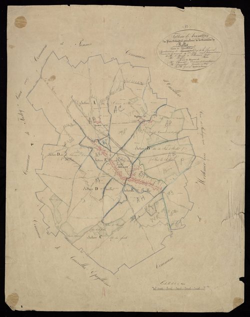 Plan du cadastre napoléonien - Rollot : tableau d'assemblage