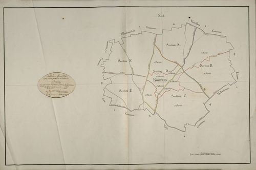 Plan du cadastre napoléonien - Rosières-en-Santerre (Rozières) : tableau d'assemblage