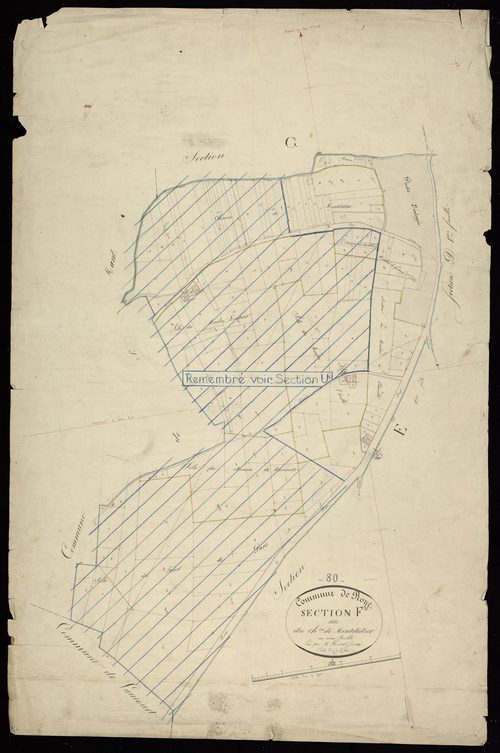 Plan du cadastre napoléonien - Roye : Chemin de Montdidier (Le), F
