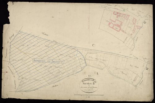 Plan du cadastre napoléonien - Roye : Chemin de Péronne (Le), B et partie développée de B
