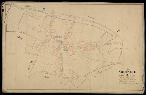 Plan du cadastre napoléonien - Saigneville : Chef-lieu (Le), D1