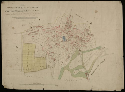 Plan du cadastre napoléonien - Sailly-Laurette (Sailly-Lorette) : Chef-lieu (Le), C1