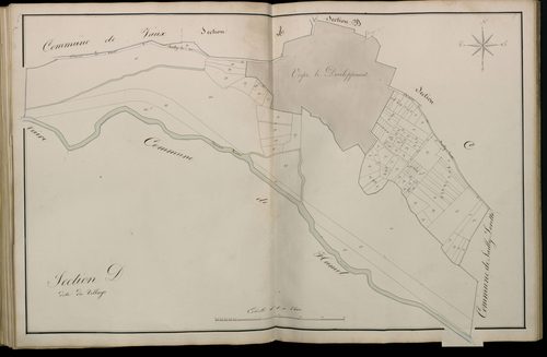 Plan du cadastre napoléonien - Atlas cantonal - Sailly-le-Sec (Sailly le Sec) : Village (Le), D