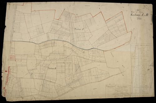 Plan du cadastre napoléonien - Sains-en-Amienois (Sains) : A et B