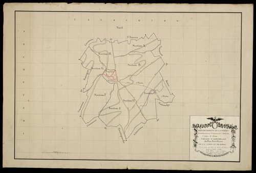 Plan du cadastre napoléonien - Sains-en-Amienois (Sains) : tableau d'assemblage