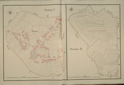 Plan du cadastre napoléonien - Sains-en-Amienois (Sains) : H et I