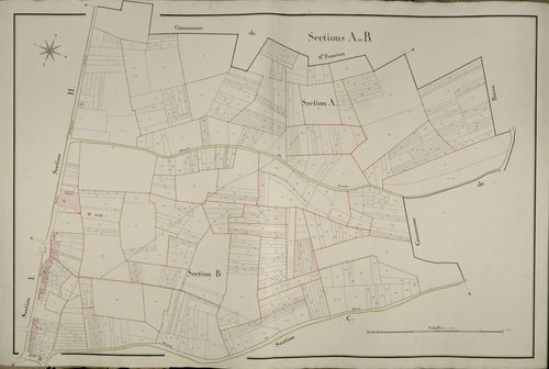 Plan du cadastre napoléonien - Sains-en-Amienois (Sains) : A et B