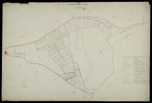Plan du cadastre napoléonien - Sains-en-Amienois (Sains) : E