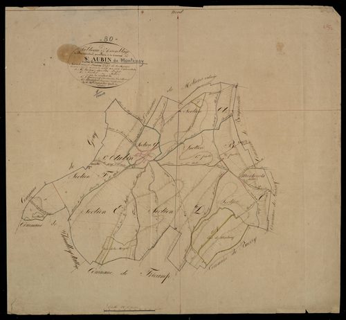 Plan du cadastre napoléonien - Saint-Aubin-Montenoy (Saint-Aubin) : tableau d'assemblage