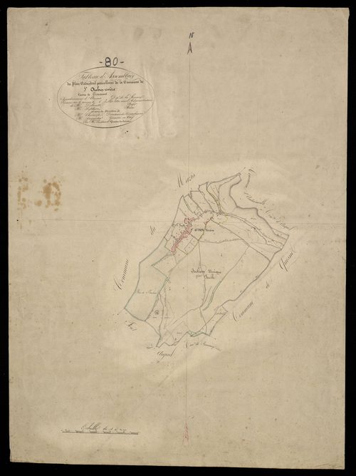 Plan du cadastre napoléonien - Saint-Aubin-Riviere (Saint-Aubin-Rivère) : tableau d'assemblage