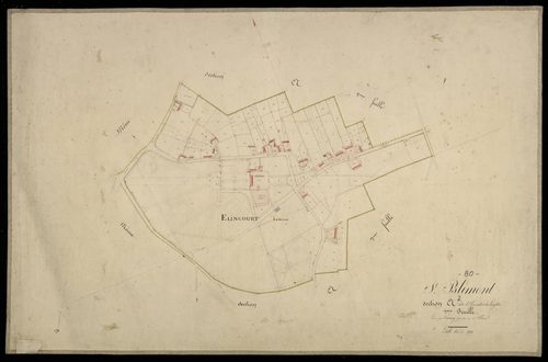 Plan du cadastre napoléonien - Saint-Blimont (Saint Blimont) : Elincourt ; Hayettes (les), A2 (partie de A1 développée)