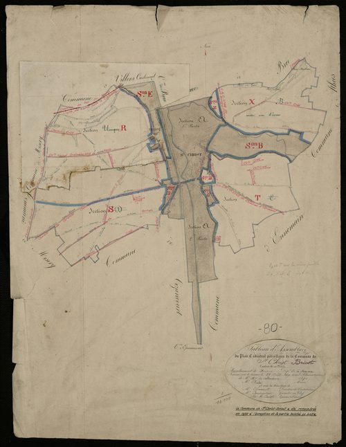 Plan du cadastre napoléonien - Saint-Christ-Briost (Saint-Christ) : tableau d'assemblage