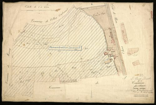 Plan du cadastre napoléonien - Saint-Christ-Briost (Briost) : section unique de Briost (devenue section E de Saint-Christ-Briost) et parties développées