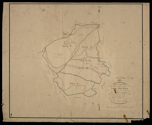 Plan du cadastre napoléonien - Saint-Gratien : tableau d'assemblage