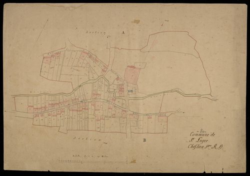 Plan du cadastre napoléonien - Saint-Leger-Les-Authie (Saint Leger) : Chef-lieu (Le), A et B développées
