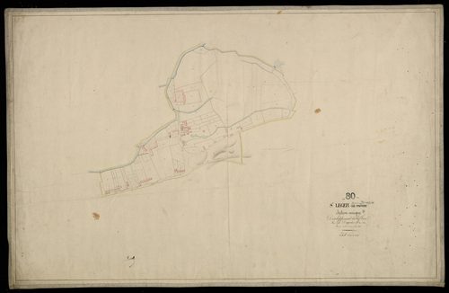 Plan du cadastre napoléonien - Saint-Leger-sur-Bresle (Saint Léger le Pauvre) : Chef-lieu (Le), section unique développement