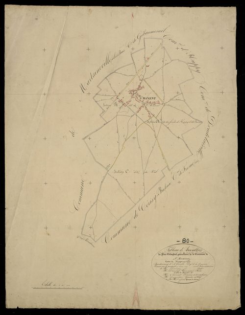 Plan du cadastre napoléonien - Saint-Maxent (Saint Maxent) : tableau d'assemblage