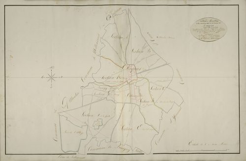 Plan du cadastre napoléonien - Saint-Riquier : tableau d'assemblage