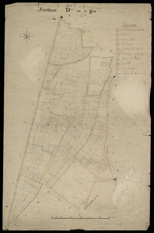 Plan du cadastre napoléonien - Saint-Sauflieu : Guisy, D