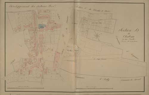 Plan du cadastre napoléonien - Saint-Sauveur : Château (Le), D et sections D et E développées