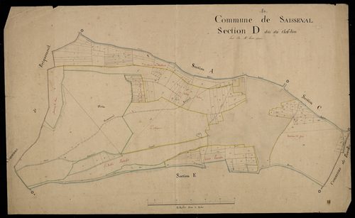 Plan du cadastre napoléonien - Saisseval : Chef-lieu (Le), D