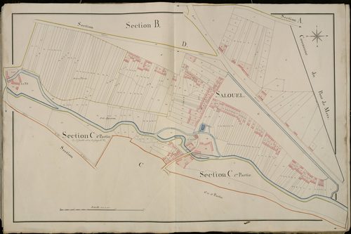 Plan du cadastre napoléonien - Saleux : Salouel (section B), B, C1 et C4