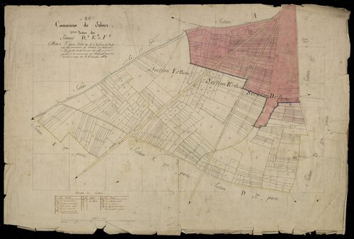 Plan du cadastre napoléonien - Saleux (Saleux) : D1, E1 et F1 (une partie a été rattachée à Salouel en 1864)