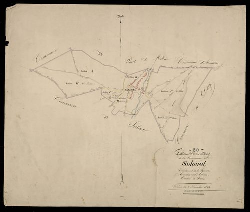Plan du cadastre napoléonien - Salouel : tableau d'assemblage