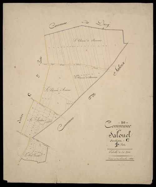 Plan du cadastre napoléonien - Salouel : C1 (ancienne section C2 de salouel)