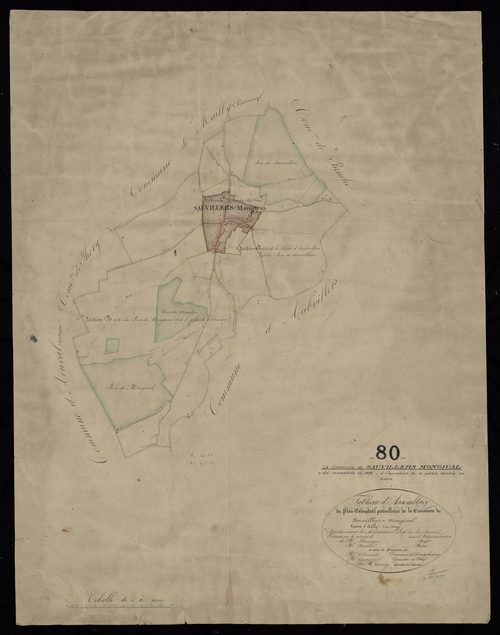 Plan du cadastre napoléonien - Sauvillers-Mongival : tableau d'assemblage