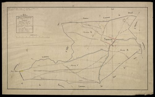Plan du cadastre napoléonien - Saveuse : tableau d'assemblage