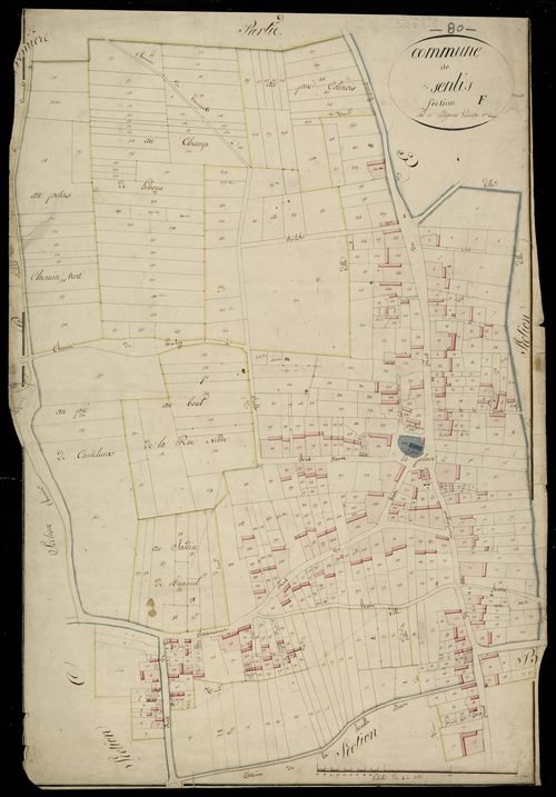 Plan du cadastre napoléonien - Senlis-le-Sec (Senlis) : F et morceaux développés de B et C