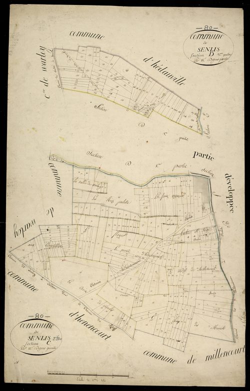Plan du cadastre napoléonien - Senlis-le-Sec (Senlis) : C et D2