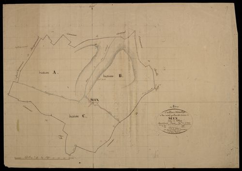 Plan du cadastre napoléonien - Seux : tableau d'assemblage