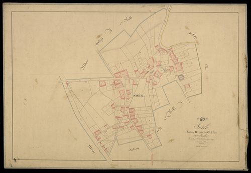 Plan du cadastre napoléonien - Sorel : Chef-lieu (Le), B2 (développement de B1)