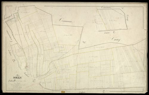Plan du cadastre napoléonien - Soues : Croupes Calines (Les), B