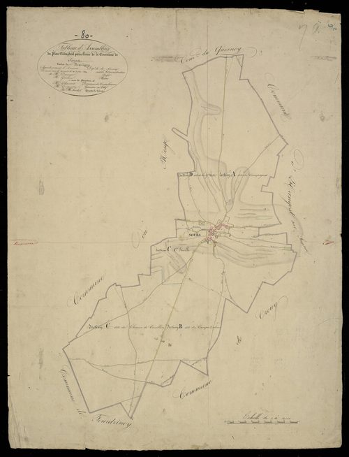 Plan du cadastre napoléonien - Soues : tableau d'assemblage